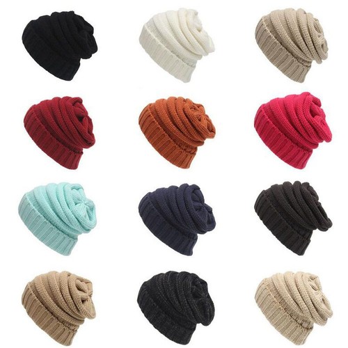 Knit Oversized Thick Hat Unisex Slouch Red Wine J2C75797 - Bild 7 von 10