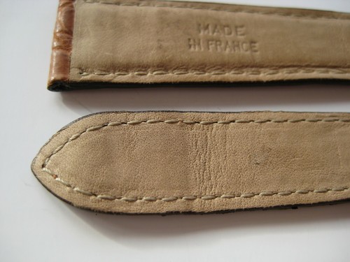 GENUINE CARTIER TANK WATCH STRAP BAND BROWN MAT ALLIGATOR LEATHER 19 x 16 mm - Picture 10 of 12