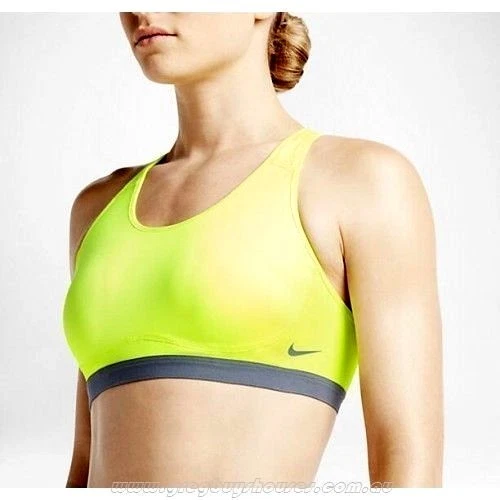 Nike sz XS Pro FIERCE Sports Bra Medium Support NEW $50 620279-703 Volt w  Grey