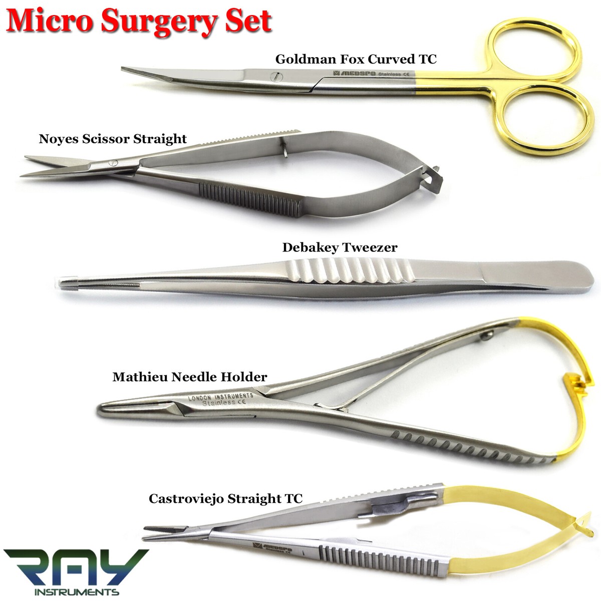 Pince Porte-aiguille De Microchirurgie Castroviejo 14cm - Acier Inoxydable - Neuf