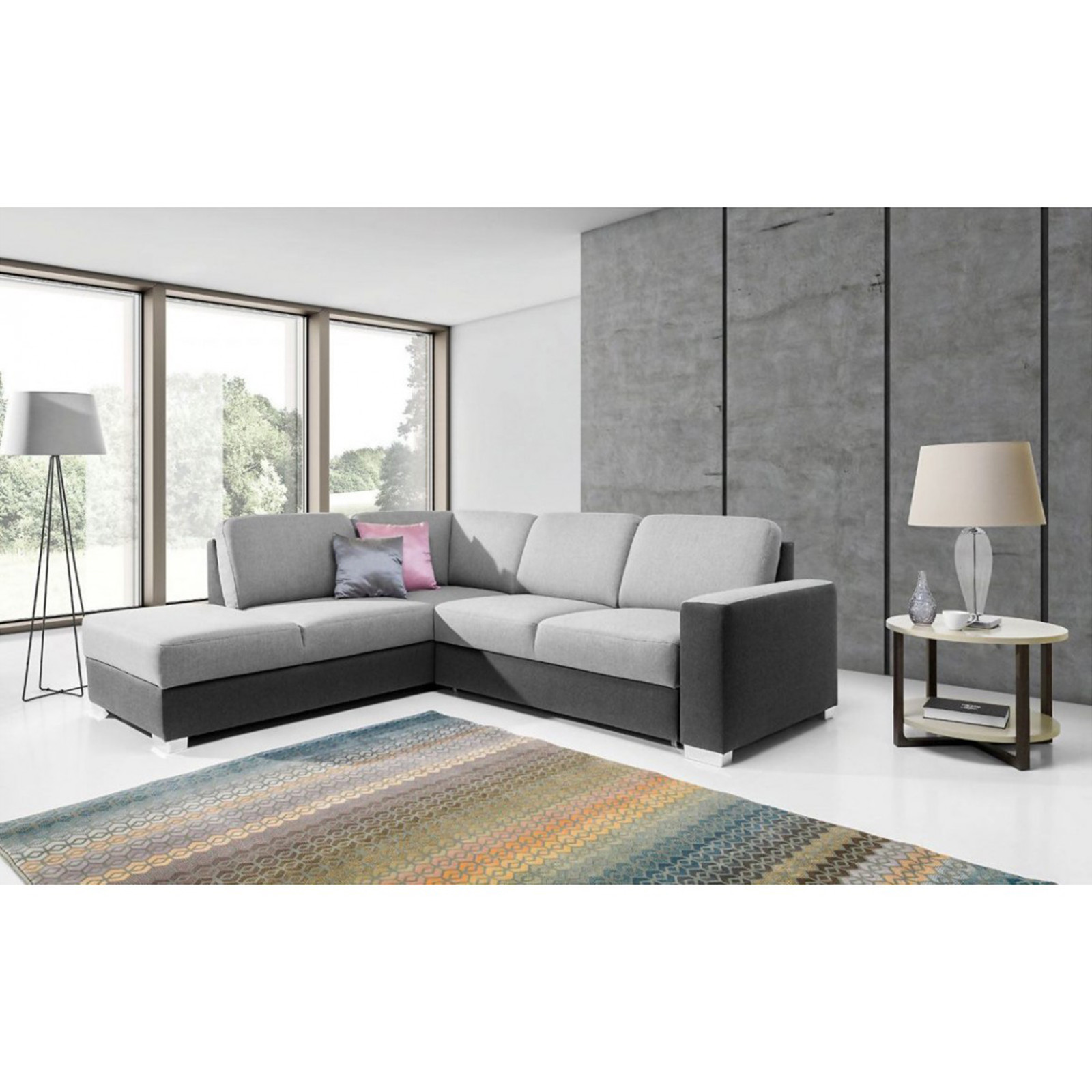Details About Msofas Chantal Corner Black Grey Modern Sofa Bed Furniture With Storage Cushions