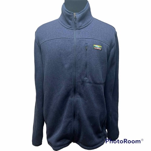 L.L.Bean Jacke Herren XL Reg Sweater Fleece Full-Zip Bright Navy Wandern Camping