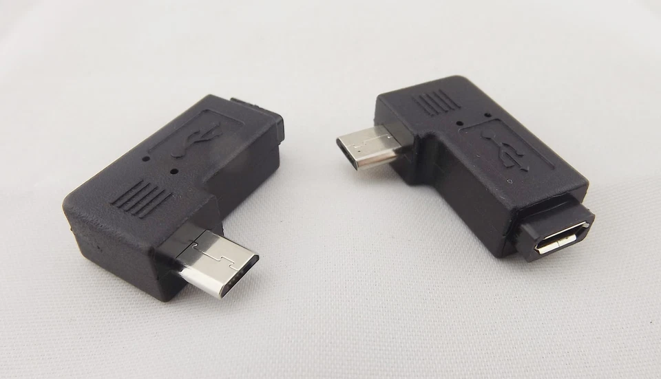 10pcs Micro 5-Pin USB Male To Female Jack USB 2.0 Right Angle Connector Adapter - Image 3 of 4