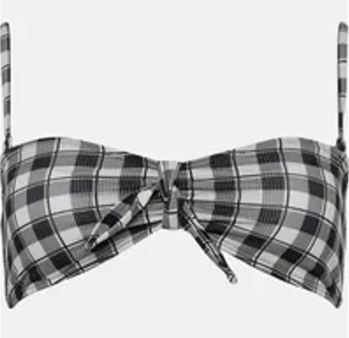 Top de bikini con corbata frontal acanalada de almacén talla 8 Foto 3 de 3