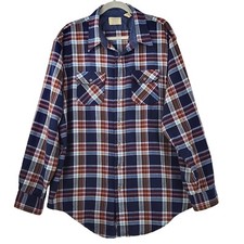 Vintage Sears Shirt Multicolor Plaid Button Up Retro Men’s Size 2XL Tall 18-18.5