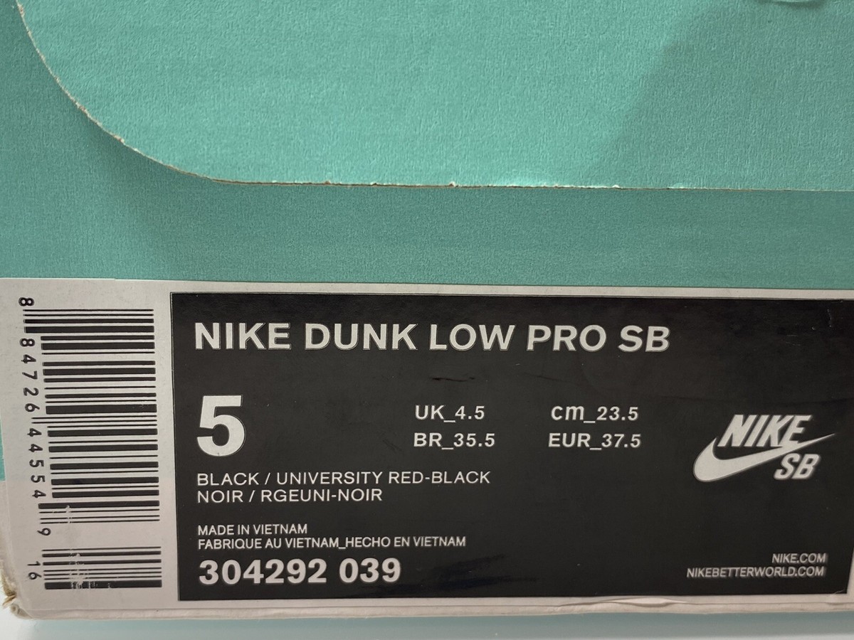 Nike Dunk Low Pro SB Black University Red Jordan Pack J Pack