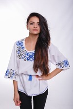 Ukrainian embroidered HANDMADE traditional ethnic blouse for ladies, vyshyvanka