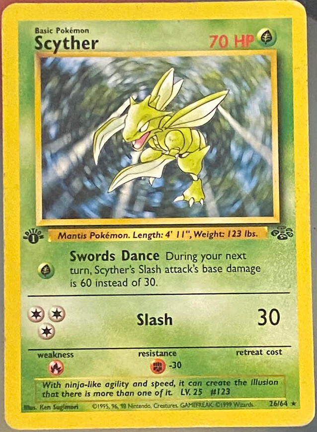 Pokémon TCG Scyther Jungle 26/64 Regular Unlimited Rare