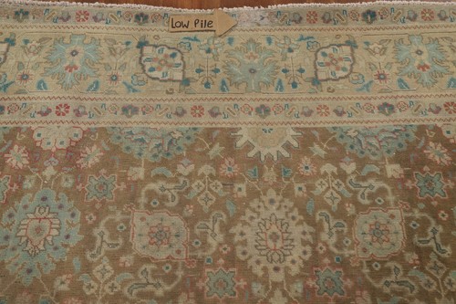 Alfombra de lana vintage floral tradicional Tebriz de 10'x13' hecha a mano para comedor - Imagen 9 de 12