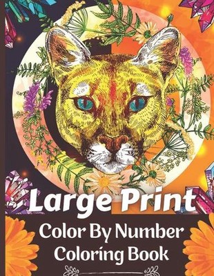 Large Print Color By Number Coloring Book: 50 Unique Color By Number Design for 
