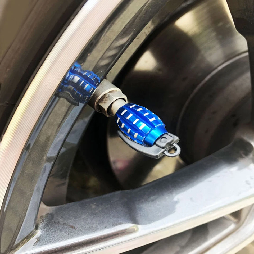 4x Tapones de rosca de cubierta de polvo de aire para vástagos de válvula de neumático de rueda de coche granada accesorios para automóviles Foto 2 de 4