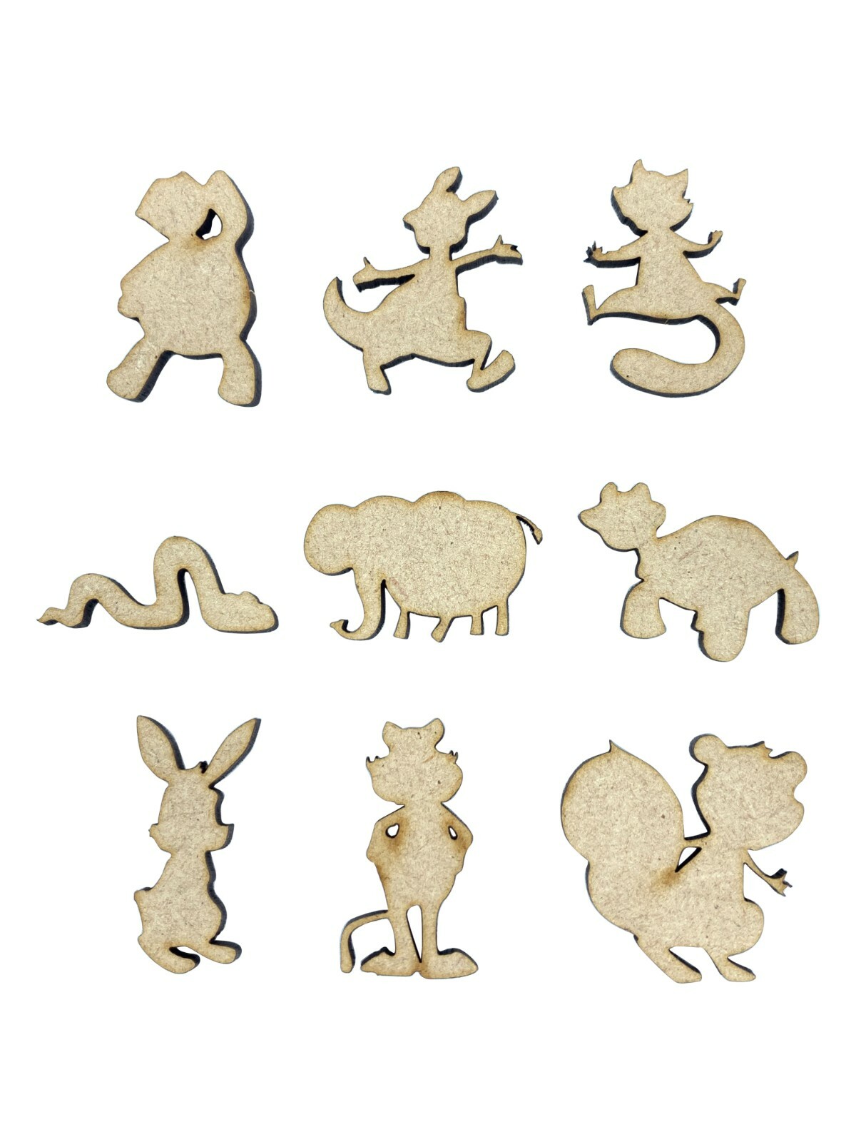 20x Assorted Animals 3cm Wood Craft Embelishments Laser Cut Shape MDF