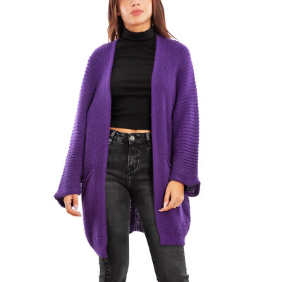 Damen Long Strickjacke Pullover Jacke ohne Verschluss warm TOOCOOL MS-2912