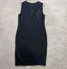 Talbots Shift Dress Women's Small Black Rayon Stretch Sleeveless Crew Neck