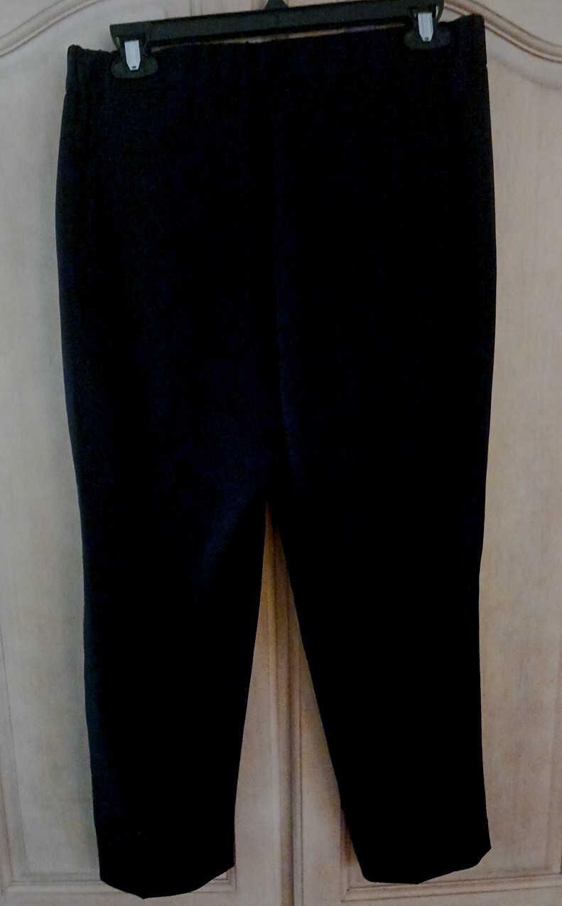 Talbots Black Front Zip Drawstring Pants Size 6P - image 5