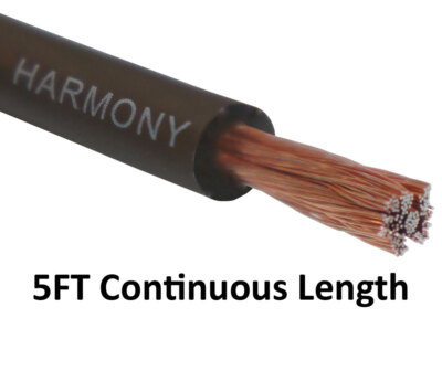 Harmony Audio 8 Gauge 8GA Car Stereo Matte Black Power Cable Amp Wire - 5 FT