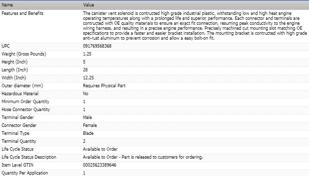 СТАНДАРТНЫЙ соленоид вентиляции паровой канистры для 2007-2016 CADILLAC ЭСКАЛЕЙД ESV 6,2 л - Изображение 4 из 4