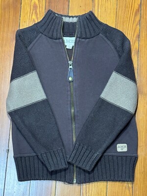 AMX 30 Brand Boy's Brown 1/2 Zip Sweater Top Size 5 Excellent Condition