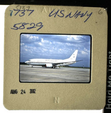2002 U.S. NAVY Boeing 737 5829 VR-58 Aircraft Airplane 35mm Slide Kodachrome