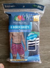 Fruit of the Loom Boxer Briefs 6-Pack MED 32-34 Rib Cotton CoolZone Fly