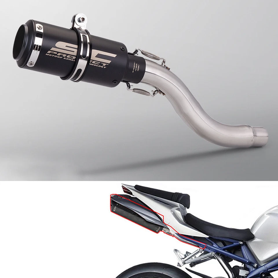 Slip para Triumph Daytona 675R 2006-2012 negro puntas de escape silenciador tubo de enlace medio Foto 2 de 4