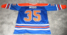 XL Autographed Signed Andy Moog Edmonton Blue Hockey Jersey JSA COA