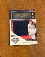 Graeme Stinson 2019 USA Baseball Game Blue Patch Gold Ink Auto AV Rays Duke /51