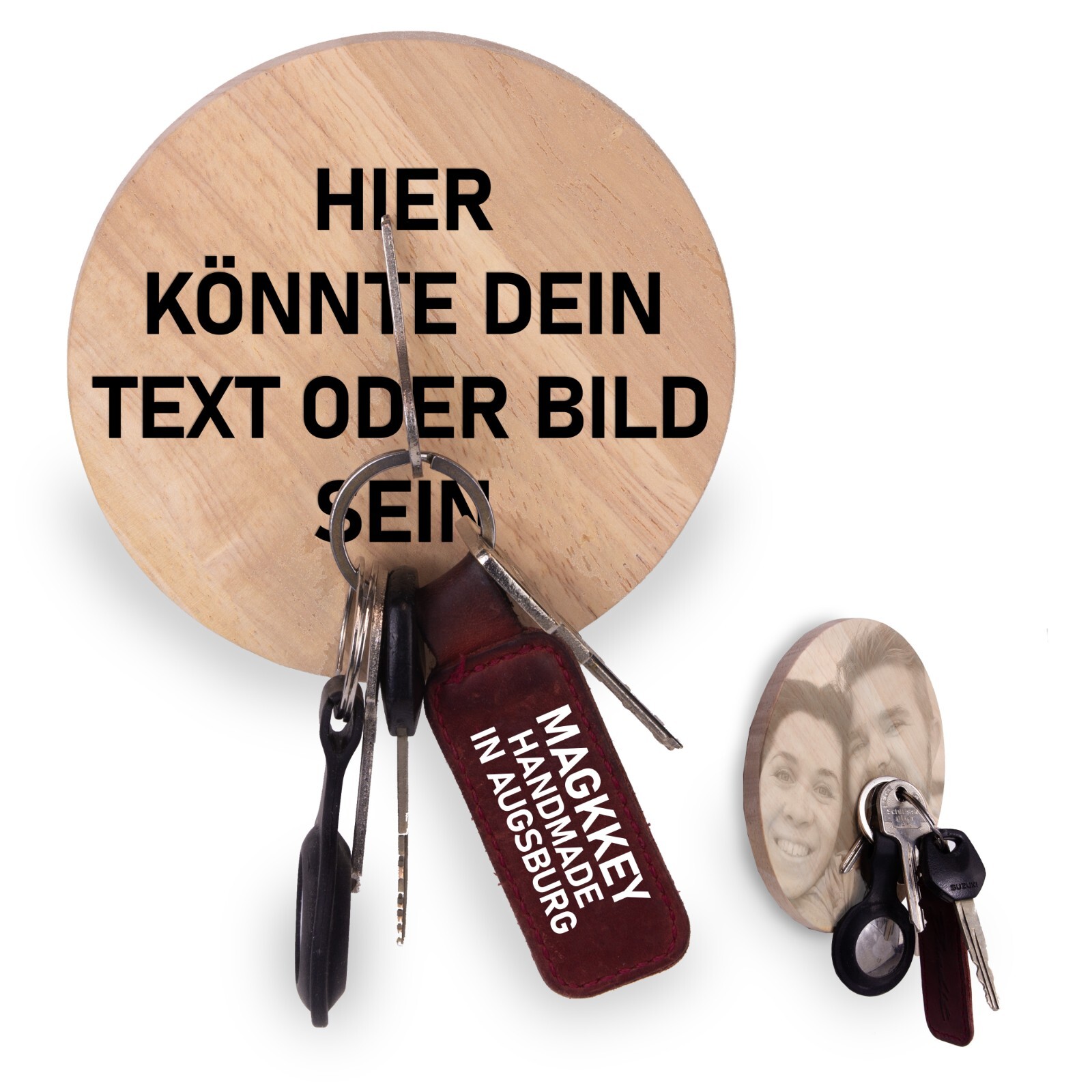 Personalisierbarer magnetischer Schlüsselbrett aus Holz Schlüsselhalter 15cm
