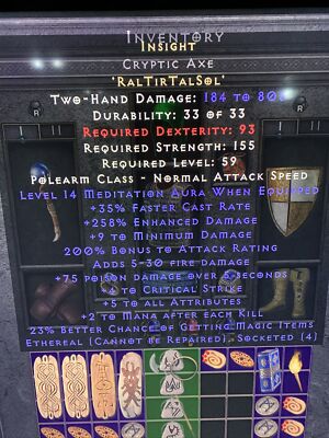 eth insight cryptic axe huge damage d2 xbox Merc