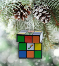 Rubik s Cube Collectible Novelty Christmas Ornament, 2 4" H, Multicolor, Plastic