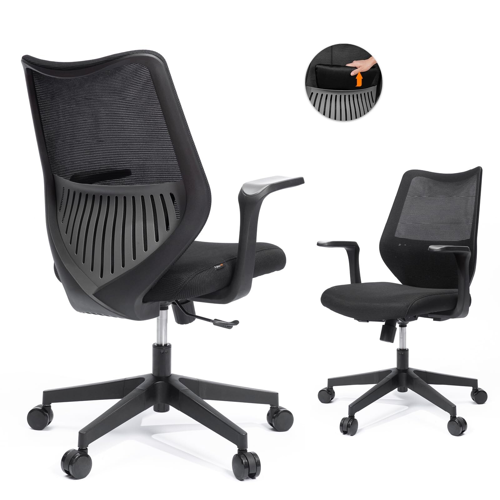 Desk Chair, Ergonomic Office Chair with Movable Cushion Lumbar Support, Mesh ...