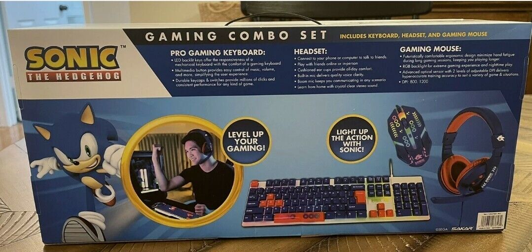 BRAND NEW! Sonic The Hedgehog Gaming Combo Set With Keyboard