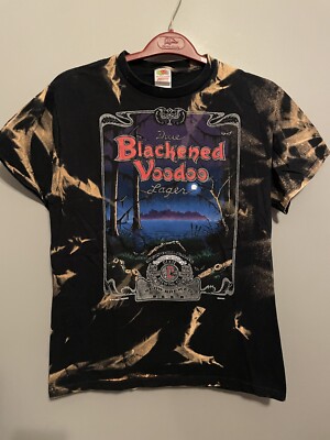 Vtg 1991 Blackened Voodoo Lager Dixie Brewing Beer Tie Dye T-Shirt Size M (A227)