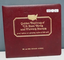 Golden Replicas of US State Birds and Flowers Stamps, 50 22kt Gold