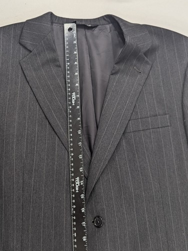 Jos. A. Bank Blazer Sport Coat Suit Jacket 100% Wool Reg Fit 43R 46" Pinstripe - Picture 9 of 14