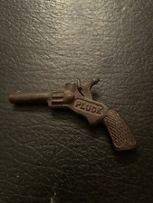 Antique Cast Iron Pluck Toy Cap Gun No Rust Works Great 3 1/2 Inches L Vintage