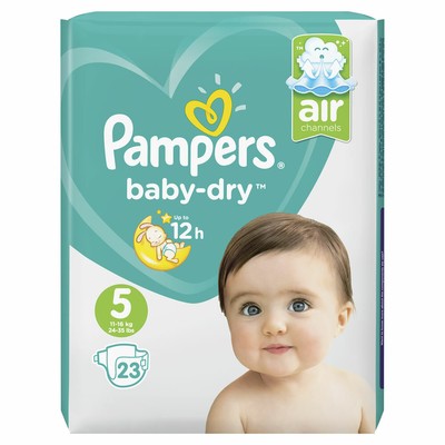 Pampers Baby Dry cp junior 23's 4x23 's (4015400542940)