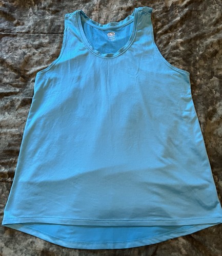 Woman’s Size Large (12-14) Aqua Blue Athletic Works Racerback Tank Top