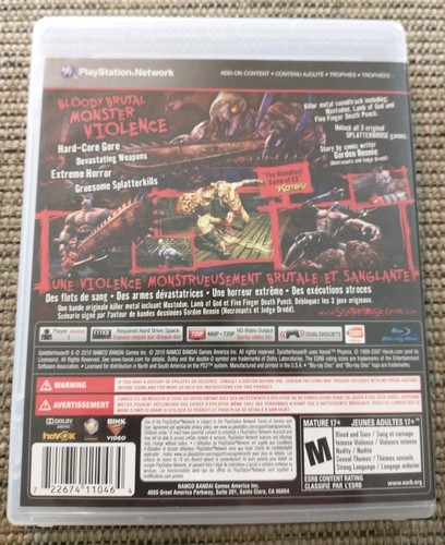 SplatterHouse PS3 Complete And Clean. Play Tested. Scratch Free - Picture 2 of 7