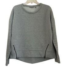 Athleta Cityscape Sweatshirt Womens Size S Gray Front Zippers Comfort Casual