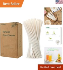 Biodegradable Straws made of Natural Plant 200 PCS 7.8'' Compostable Eco-Fr...