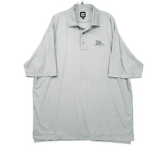 FJ Footjoy Polo Shirt Mens 2XL XXL Gray Short Sleeve Golf Performance Stretch