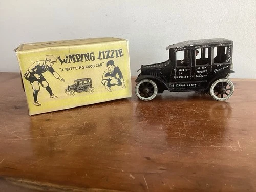 Vintage Louis Marx Tin Litho Wind-Up LIMPING LIZZIE 1930s