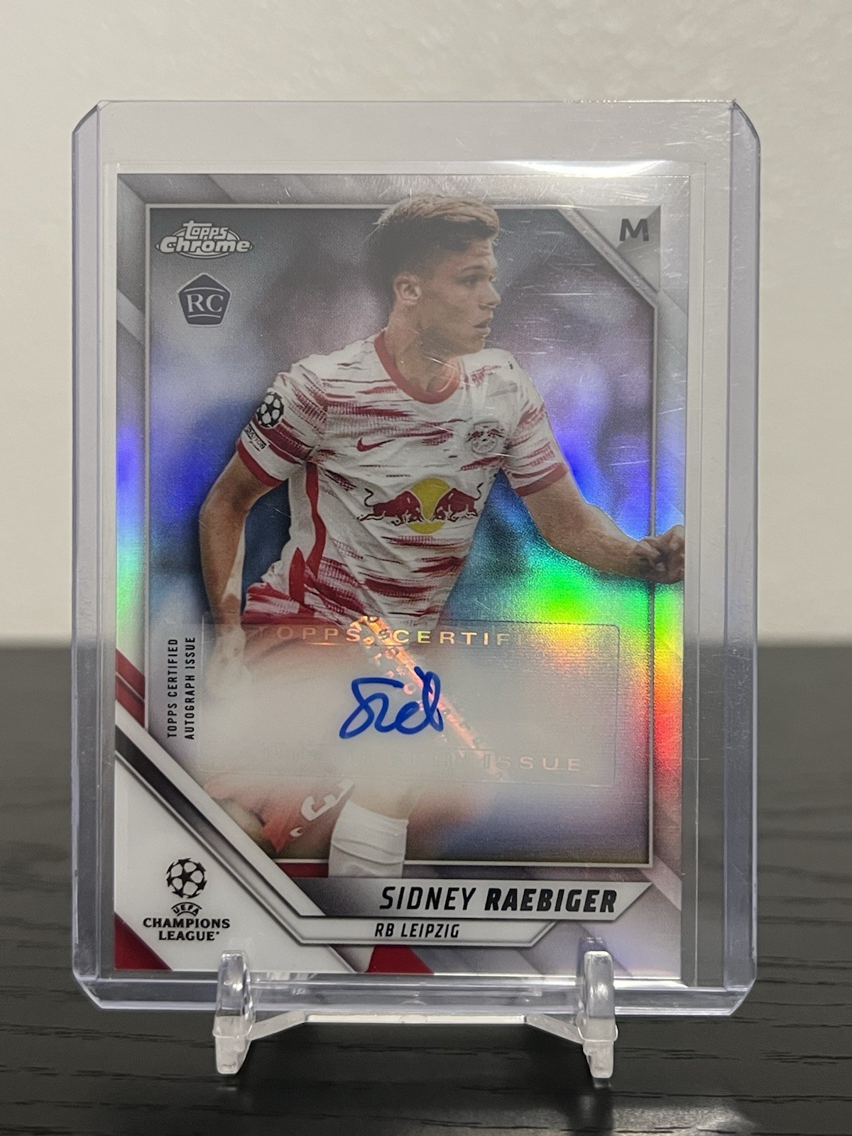 Topps Chrome UEFA Champions League Sidney Raebiger RB Leipzig #CA-SR RC Auto view 3