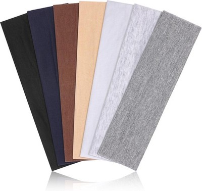 7-Pack Women's Non-Slip Headbands   Soft Cotton Stretch Hairbands for Sports.