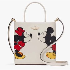 Kate Spade Disney Minnie & Mickey Mouse Mini Tote Bag Ivory White Purse NWT $329