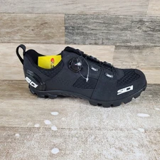 Sidi Turbo MTB Mens Cycling Shoes Sz 10.4 Black Leather Low Top Round Toe