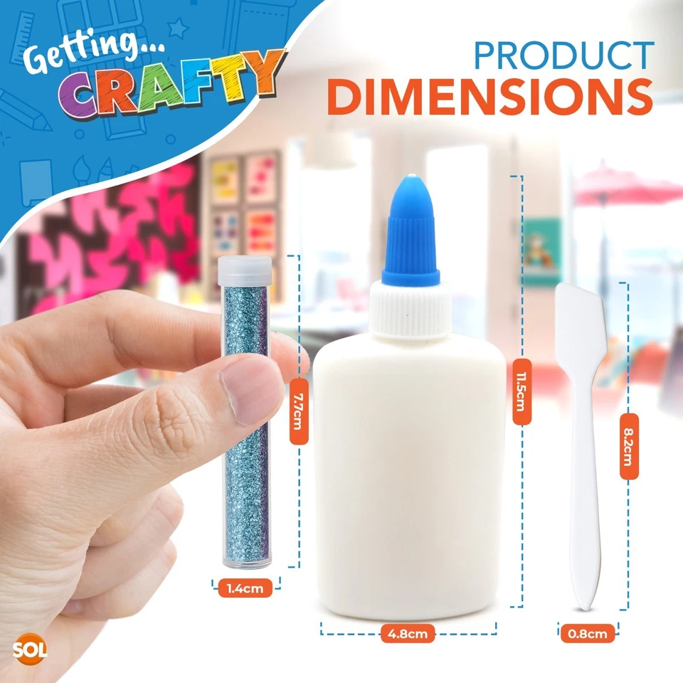 10 Assorted Colours Tubes Glitter Glue with PVA & Glue Spreader Arts Crafts Kids - Image 2 of 4