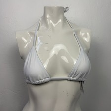 NWT VS Pink by Frankies Bikinis white Triangle Bikini Top Med Beach