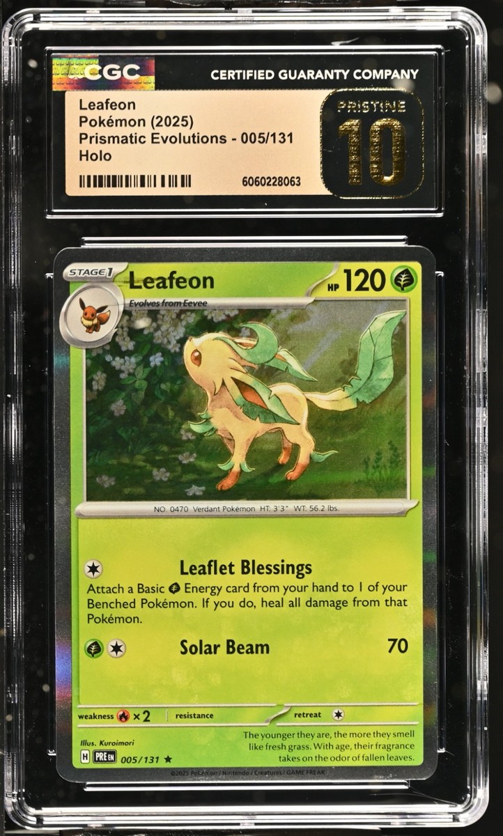CGC 10 Pristine Leafeon Cosmos Holo 005/131 Prismatic Evolutions